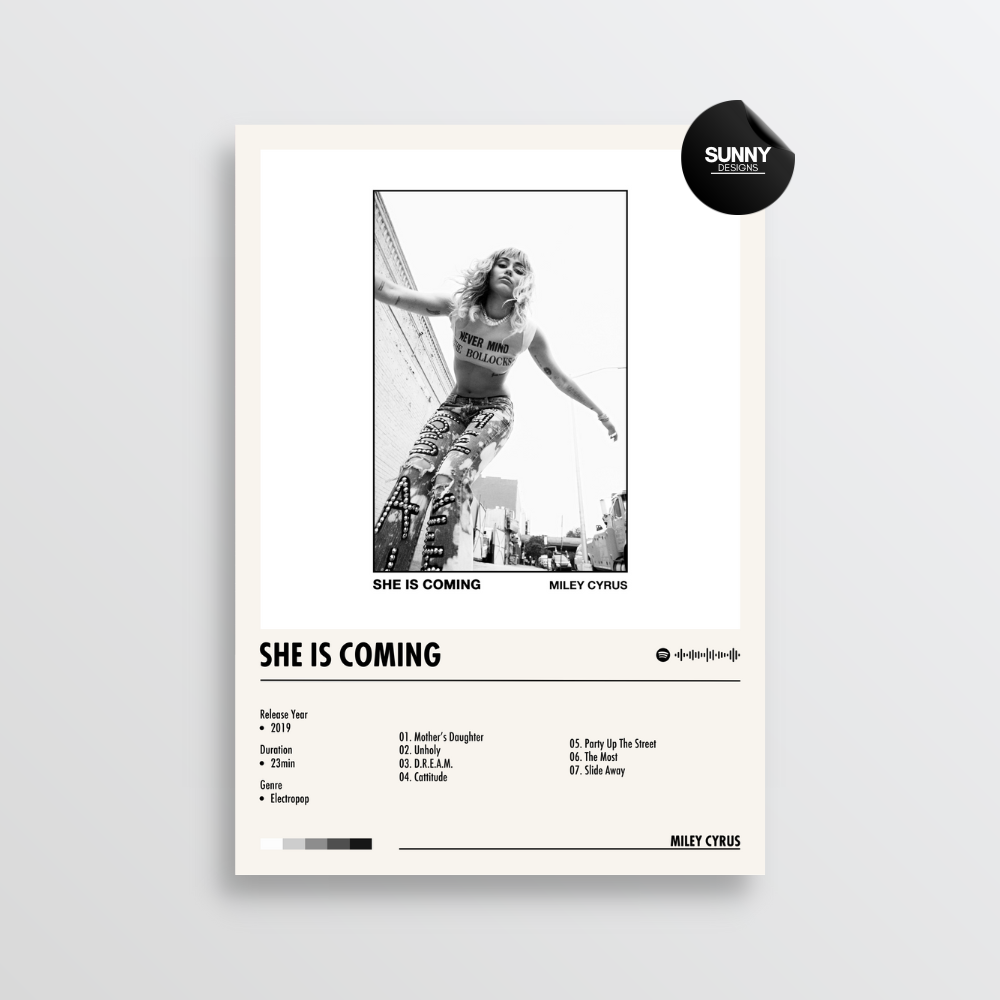 Miley Cyrus - She is Coming | Album Cover Poster – Sunny Designs 