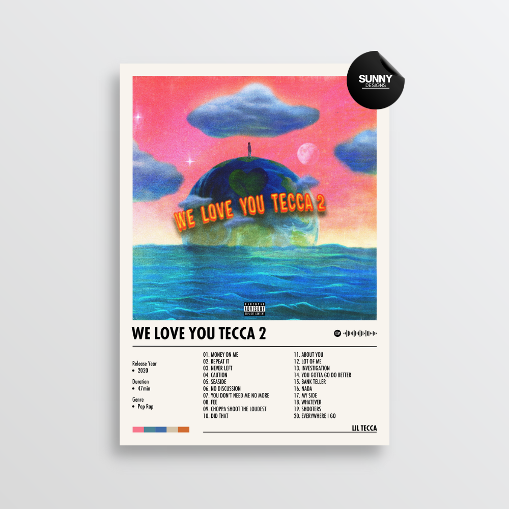 Lil Tecca - We Love You Tecca 2 | Album Cover Poster – Sunny