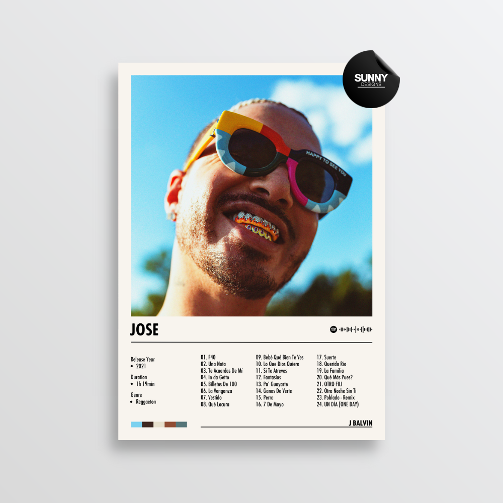 J Balvin - JOSE | Album Cover Poster – Sunny Designs Posters