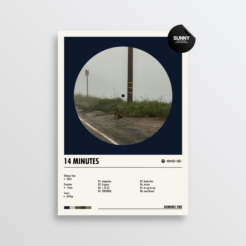 Dominic Fike 14 minutes Album Cover Poster Sunny Designs Posters(00)