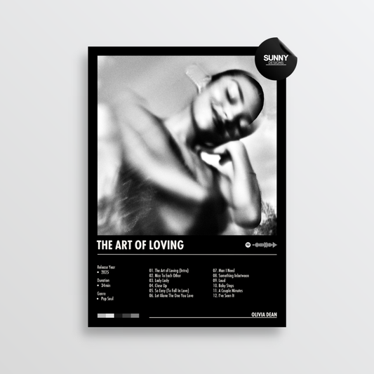 Olivia Dean The Art of Loving tracklist merch custom album cover poster music poster personalized gifts poster mockup poster template album posters for wall Sunny Designs Poster