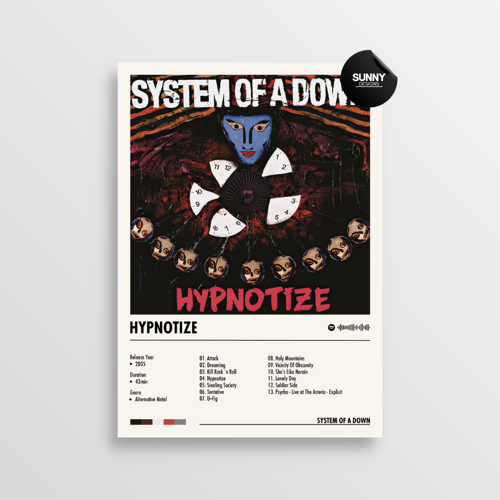 System of A Down Hypnotize Album Cover Poster