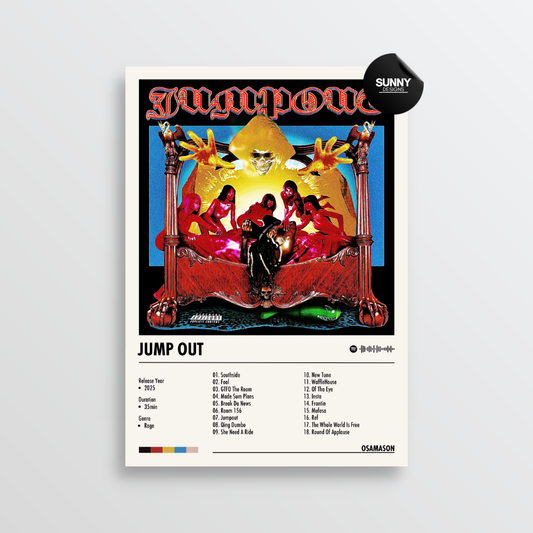 OsamaSon Jump Out tracklist merch custom album cover poster music poster personalized gifts poster mockup poster template album posters for wall Sunny Designs Poster