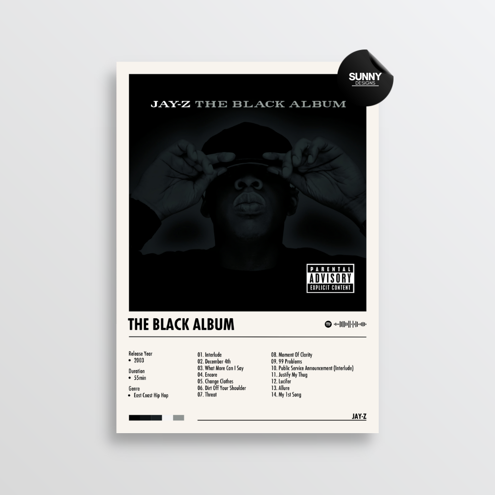 Jay -Z - The Black Album | Album Cover Poster – Sunny