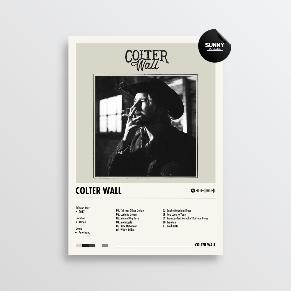 Colter Wall - Colter Wall | Album Cover Poster – Sunny Designs Posters