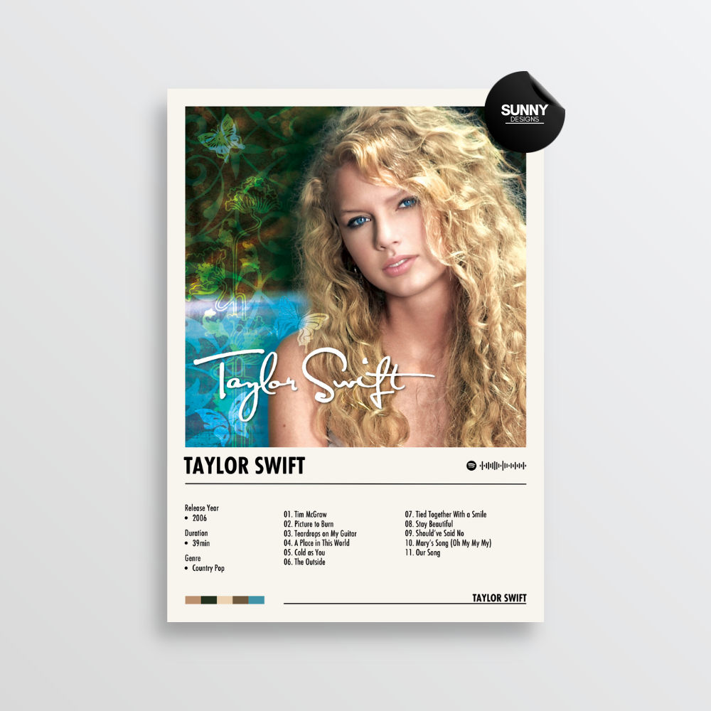 Taylor Swift - Taylor Swift  Album Cover Poster – Sunny Designs
