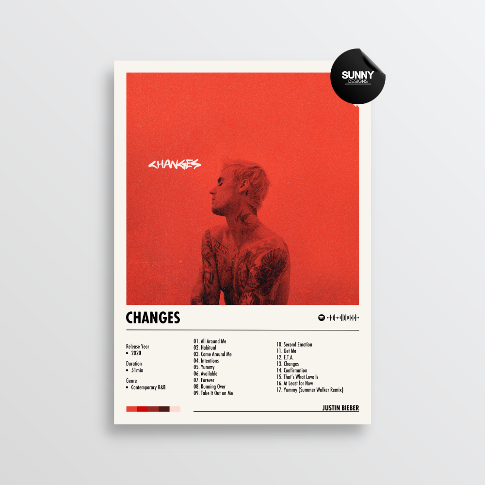 Justin Bieber - Changes | Album Cover Poster – Sunny Designs Posters