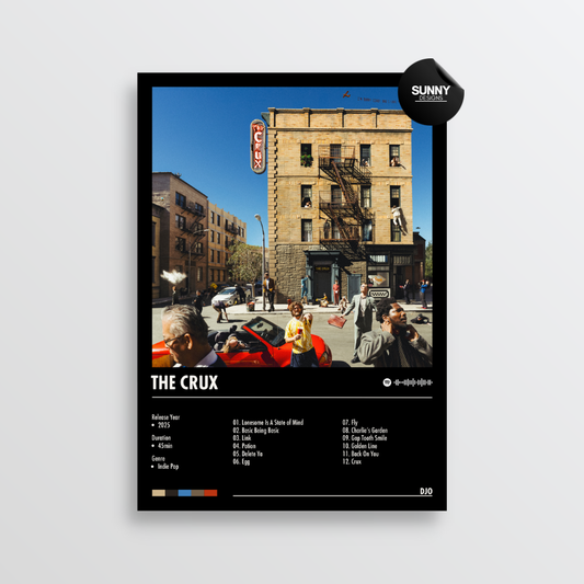 Djo The Crux Joe Keery Stranger Things Steve Harrington tracklist merch custom album cover poster music poster personalized gifts poster mockup poster template album posters for wall Sunny Designs Poster