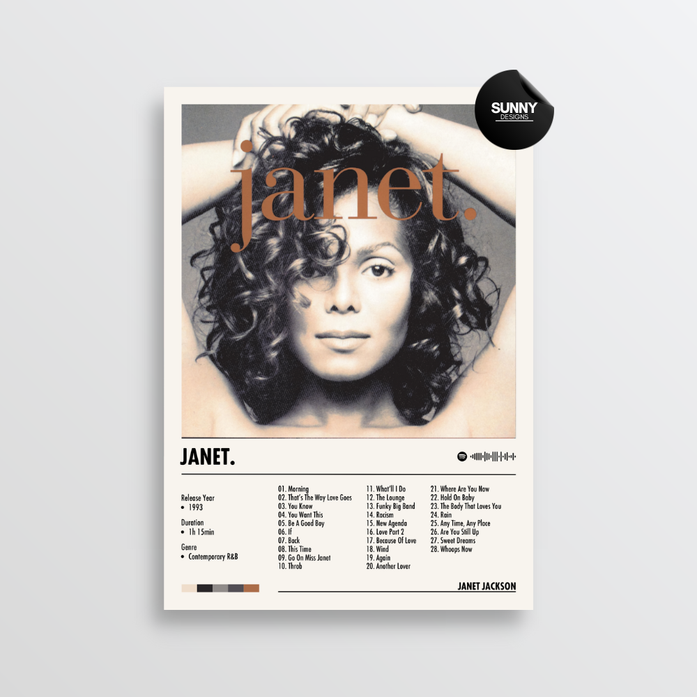 Janet Jackson - Janet. | Album Cover Poster – Sunny Designs Posters Janet Jackson - Janet. | Album Cover Poster – Sunny Designs Posters