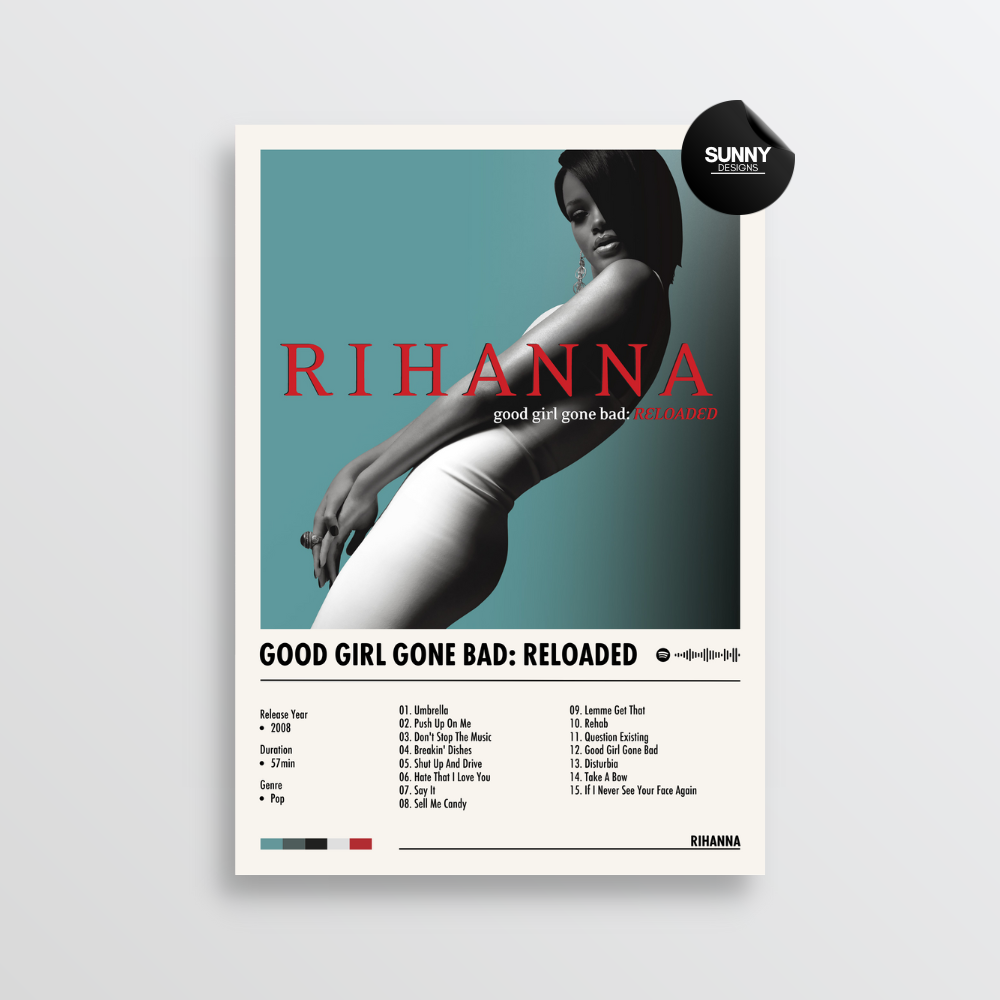 Rihanna Good Girl Gone Bad Reloaded Album Cover Poster Sunny rihanna-good-girl-gone-bad-reloaded-album-cover-poster-sunny