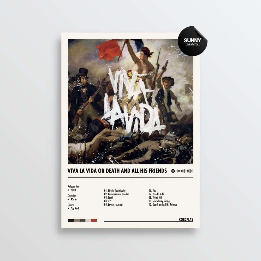 Coldplay Viva La Vida or Death and all His Friends Album Cover Poster