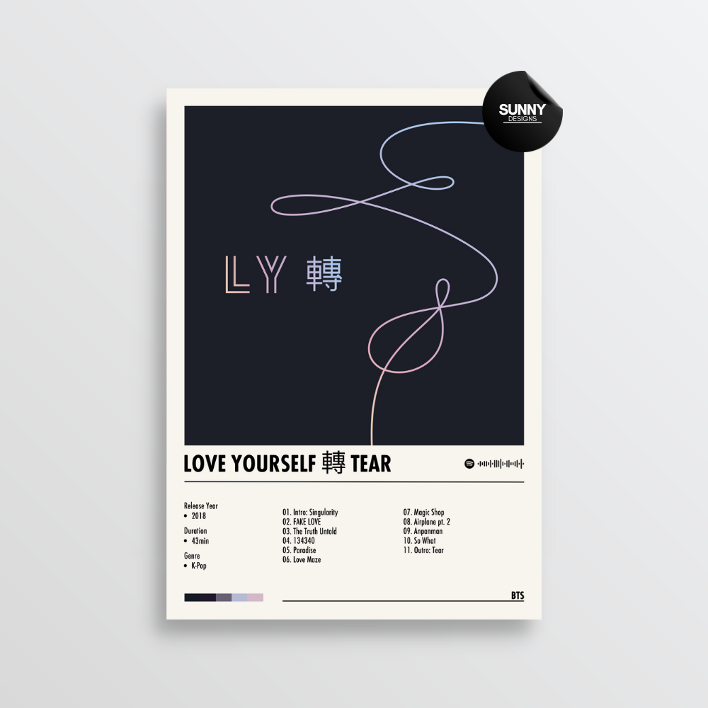 BTS Love yourself 轉 Tear Album Cover Poster1