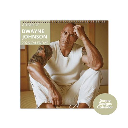 Dwayne Johnson 2026 Wall Calendar - Sunny Designs Posters Celebrity Wall Art - Unique Gift - Celebrity Calendar Planner Desk