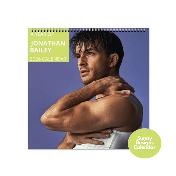 Jonathan Bailey 2026 Wall Calendar - Sunny Designs Posters Celebrity Wall Art - Unique Gift - Celebrity Calendar Planner Desk