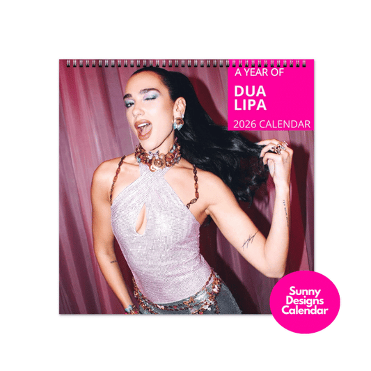 Dua Lipa 2026 Wall Calendar - Sunny Designs Posters Celebrity Wall Art - Unique Gift - Celebrity Calendar Planner Desk