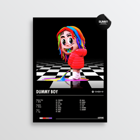 6ix9ine DUMMY BOY merch custom album cover poster music poster personalized gifts poster mockup poster template album posters for wall Sunny Designs Poster 