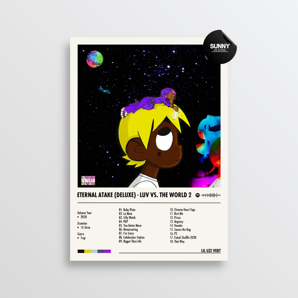 Lil Uzi Vert Eternal Atake (Deluxe) - LUV vs. The World 2 merch custom album cover poster music poster personalized gifts poster mockup poster template Sunny Designs Poster 