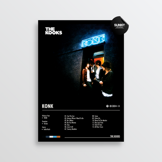 The Kooks Konk merch custom album cover poster music poster personalized gifts poster mockup poster template album posters for wall tracklist Sunny Designs Poster
