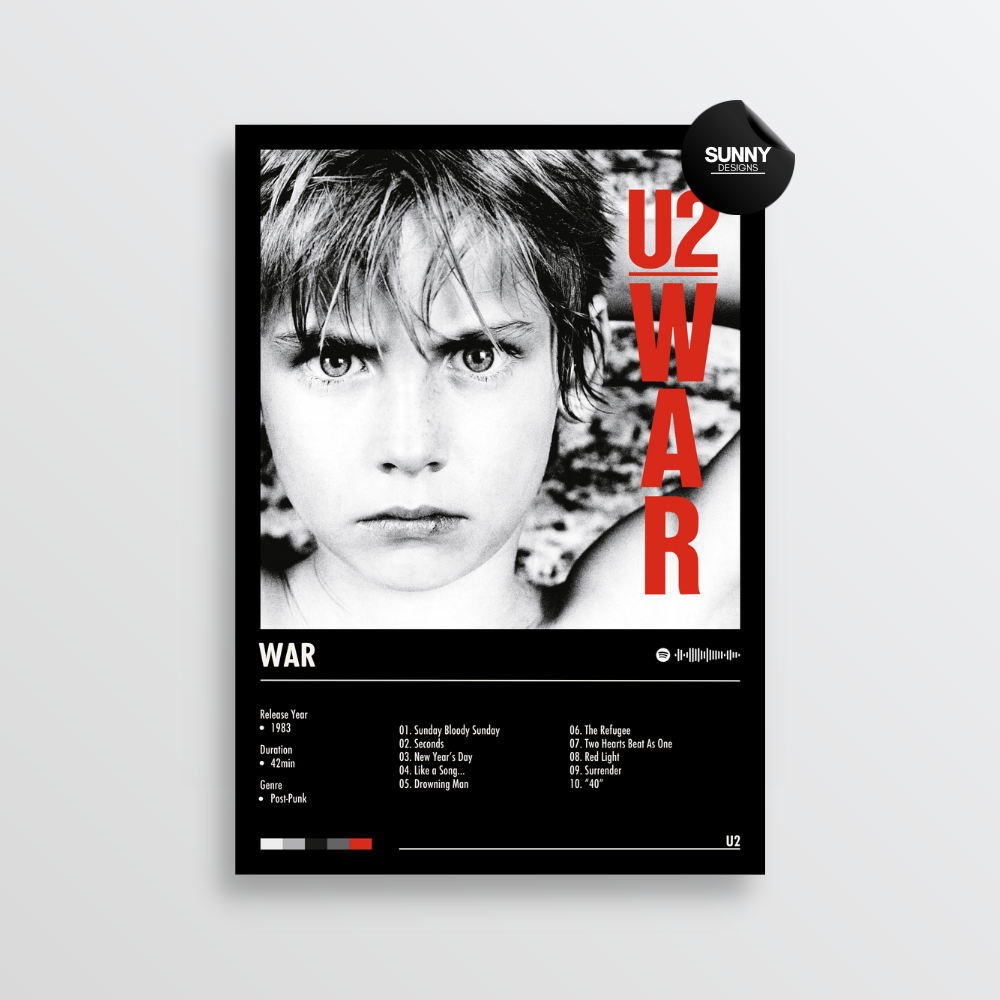 U2 War merch custom album cover poster music poster personalized gifts poster mockup poster template album posters for wall Sunny Designs Poster 