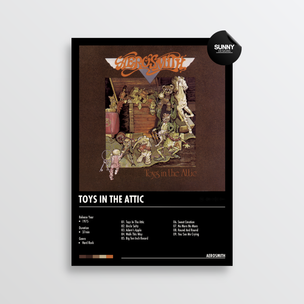 Aerosmith Toys In The Attic merch custom album cover poster music poster personalized gifts poster mockup poster template album posters for wall tracklist Sunny Designs Poster
