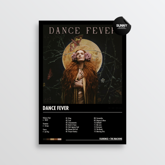 Florence and The Machine Dance Fever merch custom album cover poster music poster personalized gifts poster mockup poster template album posters for wall Sunny Designs Poster 