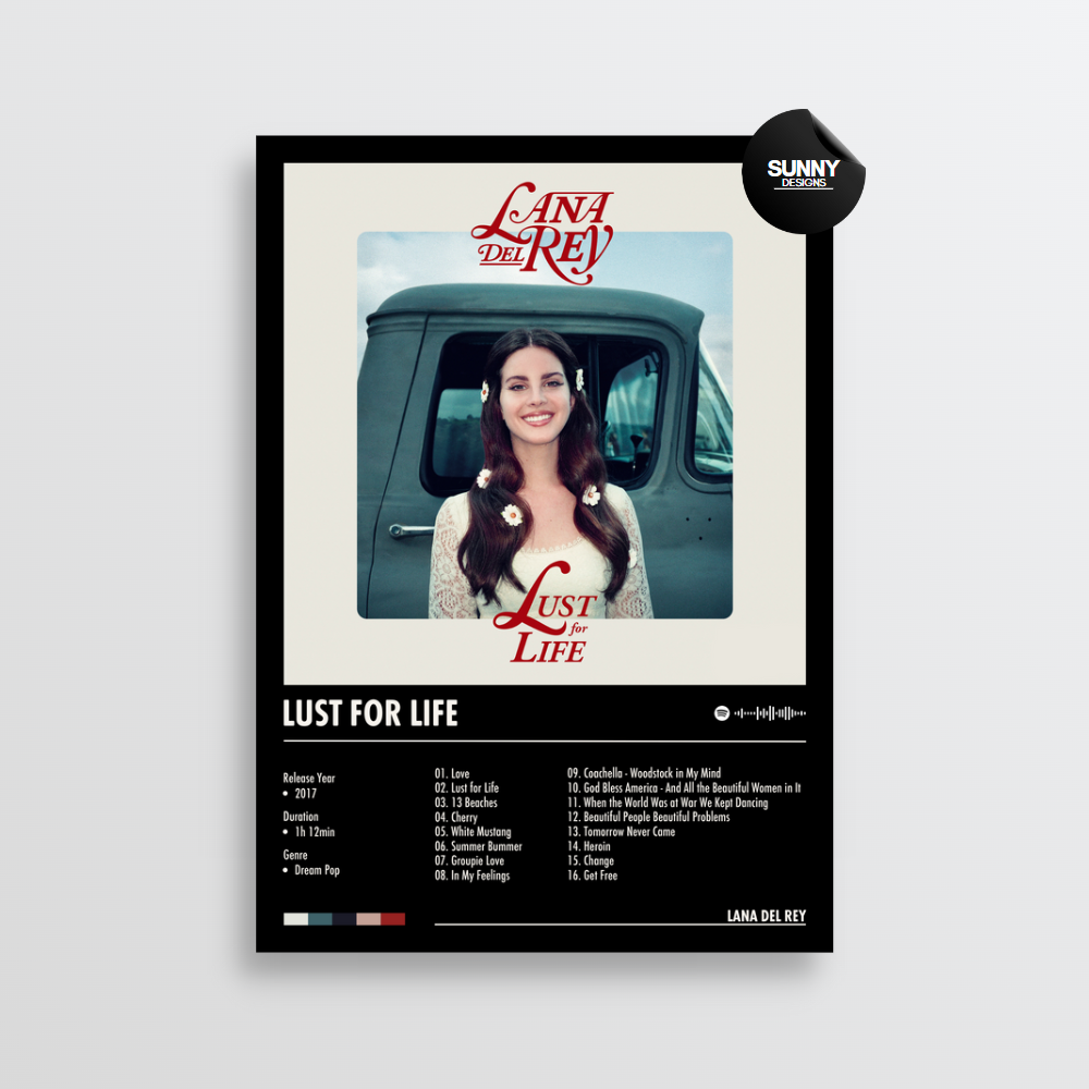 Lana Del Rey - Lust For Life  Album Cover Poster – Sunny Designs