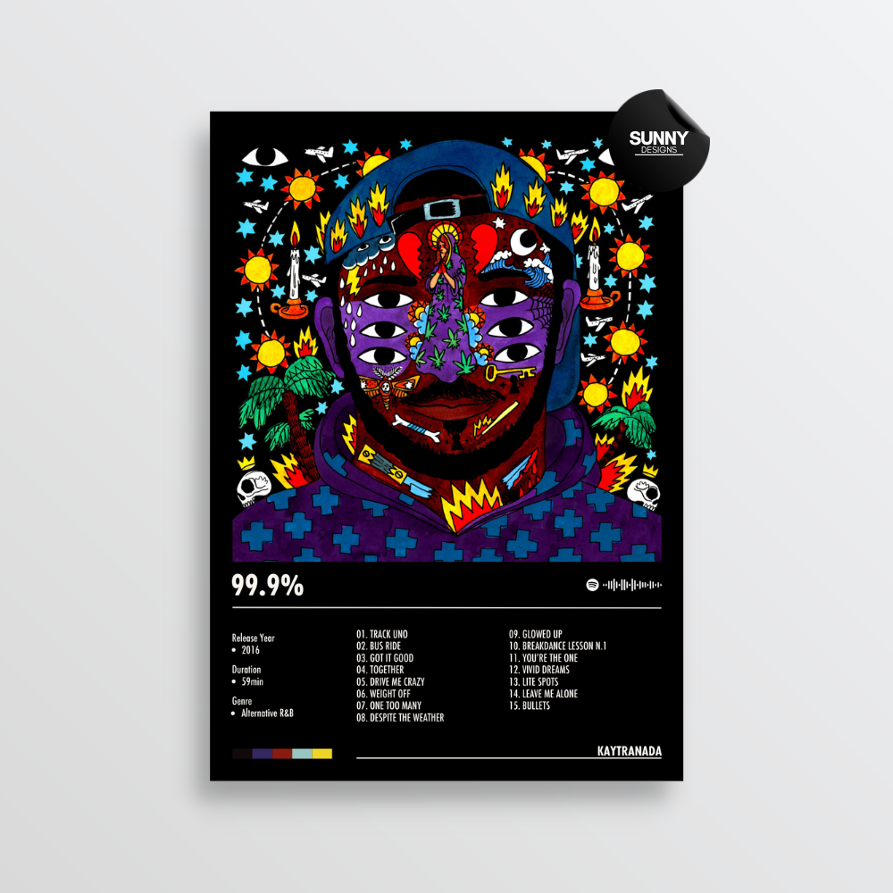 KAYTRANADA 99.9% merch custom album cover poster music poster personalized gifts poster mockup poster template album posters for wall Sunny Designs Poster
