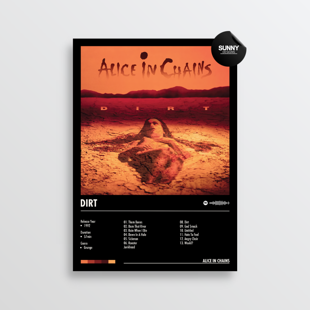 Alice in Chains Dirt merch custom album cover poster music poster personalized gifts poster mockup poster template album posters for wall Sunny Designs Poster
