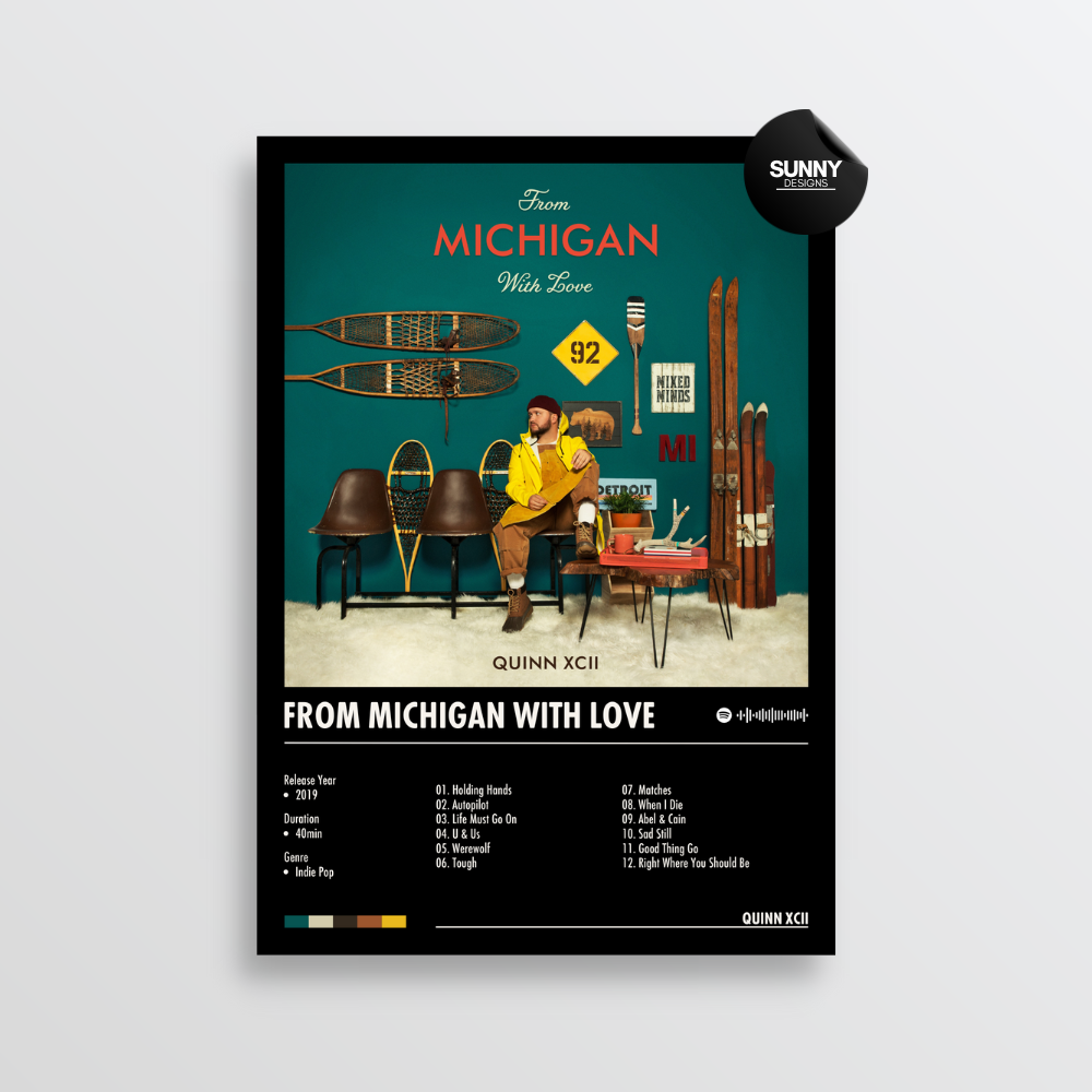 Quinn XCII From Michigan With Love merch custom album cover poster music poster personalized gifts poster mockup poster template album posters for wall Sunny Designs Poster 