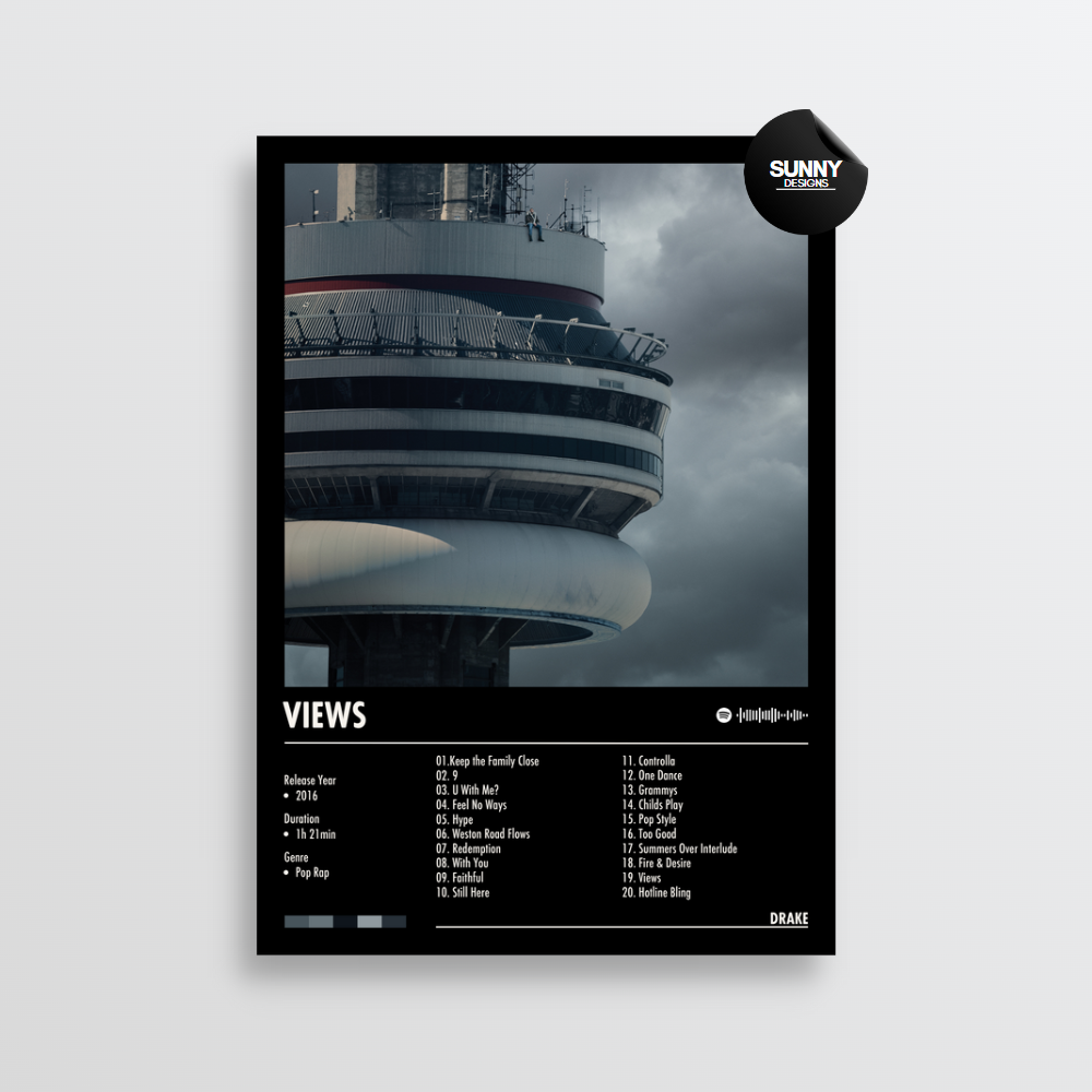 Drake Views merch custom album cover poster music poster personalized gifts poster mockup poster template Sunny Designs Poster