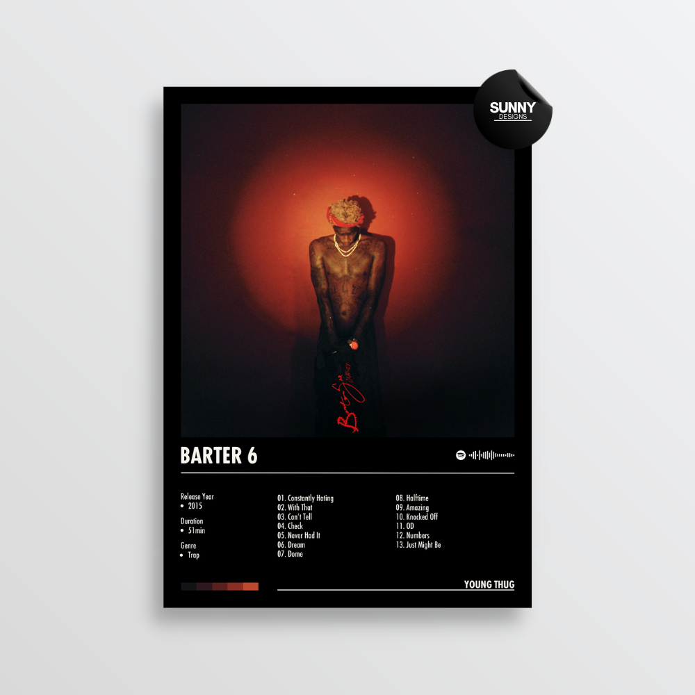 Young Thug Barter 6 merch custom album cover poster music poster personalized gifts poster mockup poster template album posters for wall Sunny Designs Poster 