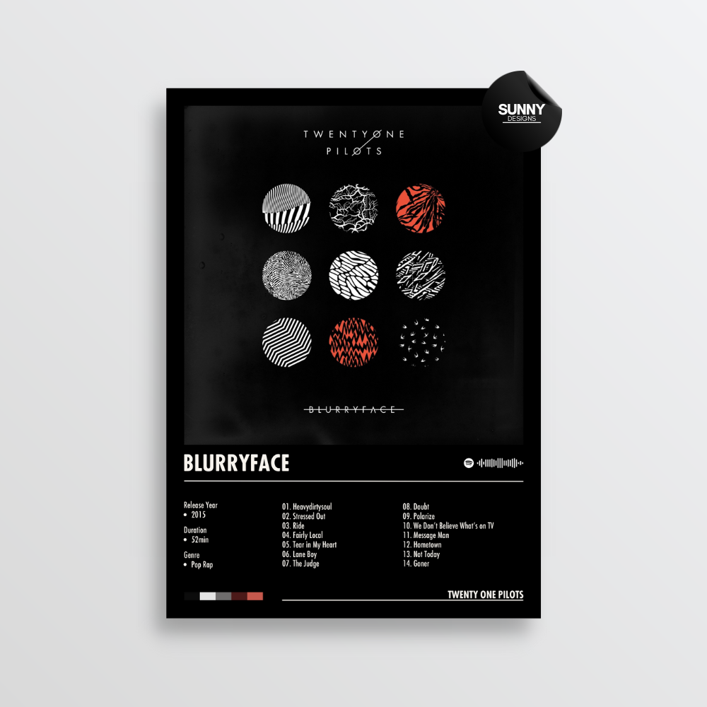 twenty one pilots Blurryface merch custom album cover poster music poster personalized gifts poster mockup poster template album posters for wall Sunny Designs Poster 