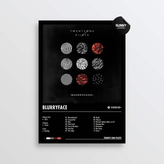 twenty one pilots Blurryface merch custom album cover poster music poster personalized gifts poster mockup poster template album posters for wall Sunny Designs Poster 