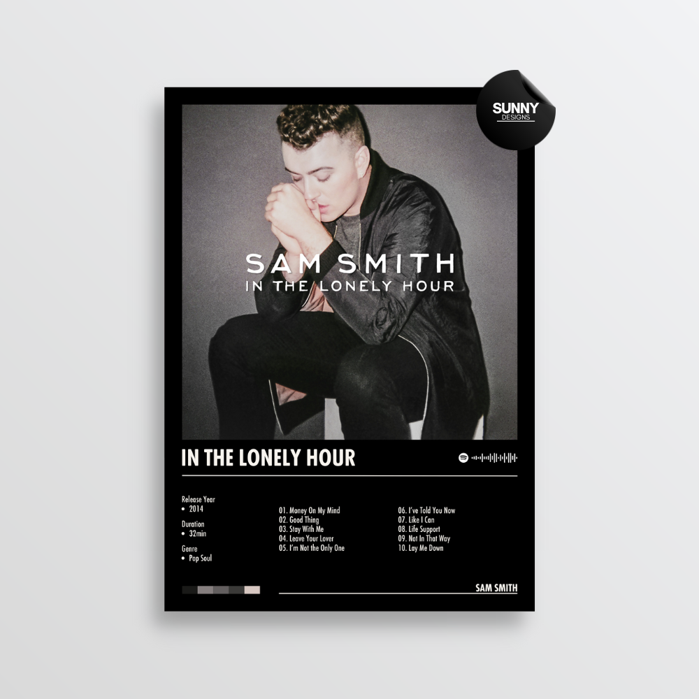 Sam Smith In The Lonely Hour merch custom album cover poster music poster personalized gifts poster mockup poster template album posters for wall Sunny Designs Poster 