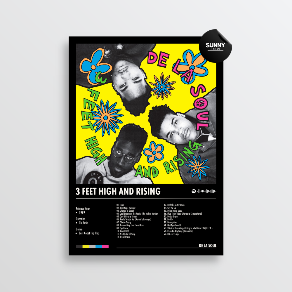 De La Soul 3 Feet High and Rising merch custom album cover poster music poster personalized gifts poster mockup poster template album posters for wall Sunny Designs Poster
