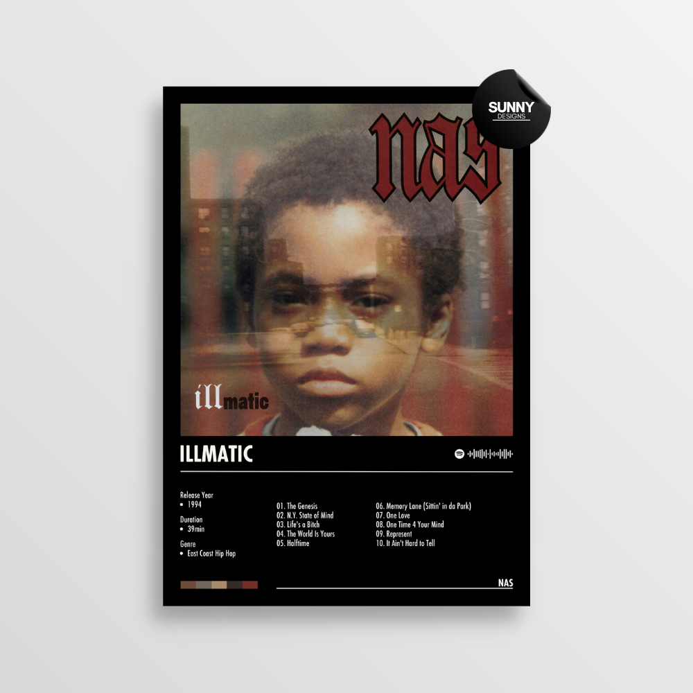 Nas Illmatic merch custom album cover poster music poster personalized gifts poster mockup poster template album posters for wall Sunny Designs Poster 