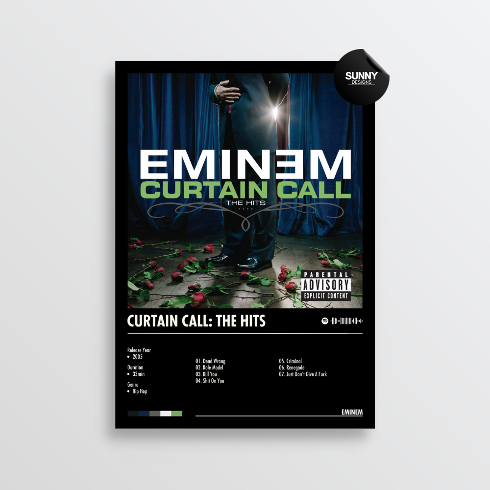 Eminem Curtain Call The Hits merch custom album cover poster music poster personalized gifts poster mockup poster template album posters for wall Sunny Designs Poster 