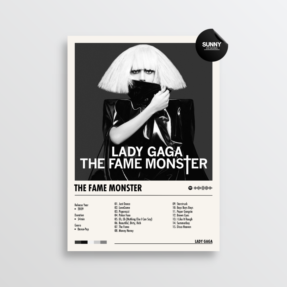 Lady Gaga The Fame Monster merch custom album cover poster music poster personalized gifts poster mockup poster template album posters for wall Sunny Designs Poster 