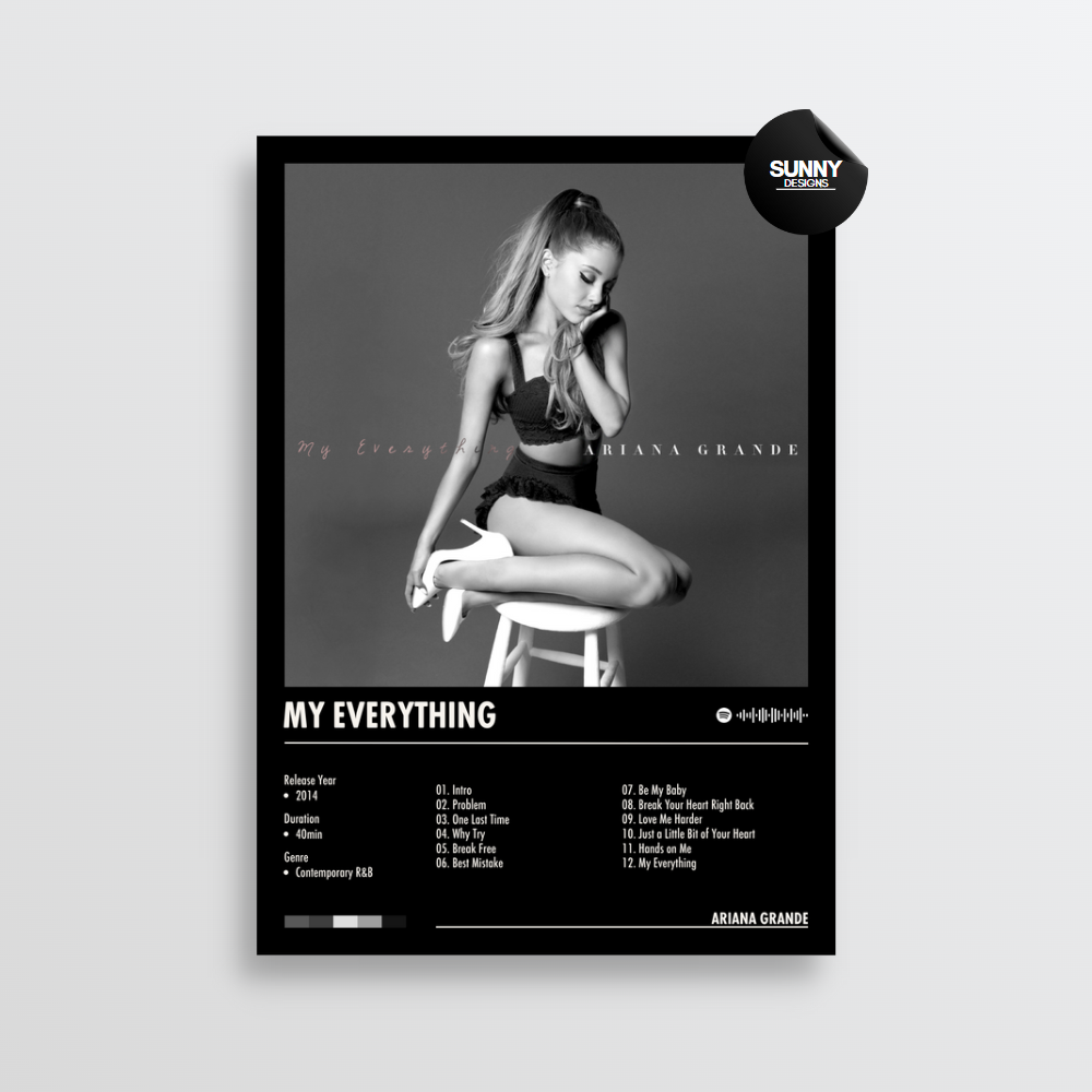 Ariana Grande My Everything merch custom album cover poster music poster personalized gifts poster mockup poster template Sunny Designs Poster 