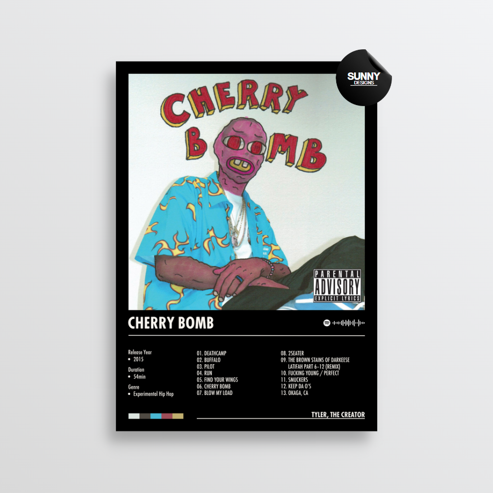 Tyler the Creator Cherry Bomb merch custom album cover poster music poster personalized gifts poster mockup poster template Sunny Designs Poster