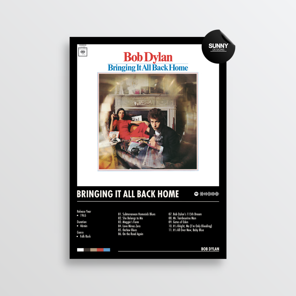 Bob Dylan Bringing It All Back Home merch custom album cover poster music poster personalized gifts poster mockup poster template album posters for wall Sunny Designs Poster 