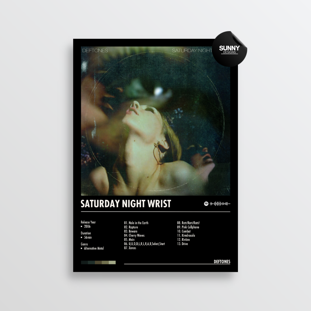 Deftones Saturday Night Wrist merch custom album cover poster music poster personalized gifts poster mockup poster template album posters for wall Sunny Designs Poster 