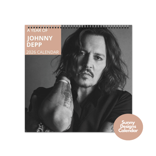 Johnny Depp 2026 Wall Calendar - Sunny Designs Posters Celebrity Wall Art - Unique Gift - Celebrity Calendar Planner Desk
