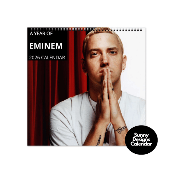 Eminem 2026 Wall Calendar - Sunny Designs Posters Celebrity Wall Art - Unique Gift - Celebrity Calendar Planner Desk