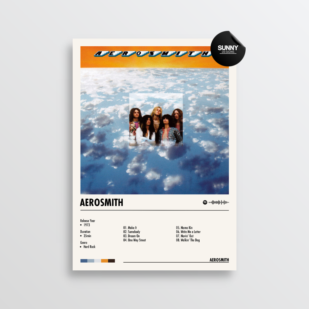 Aerosmith Aerosmith merch custom album cover poster music poster personalized gifts poster mockup poster template album posters for wall tracklist Sunny Designs Poster
