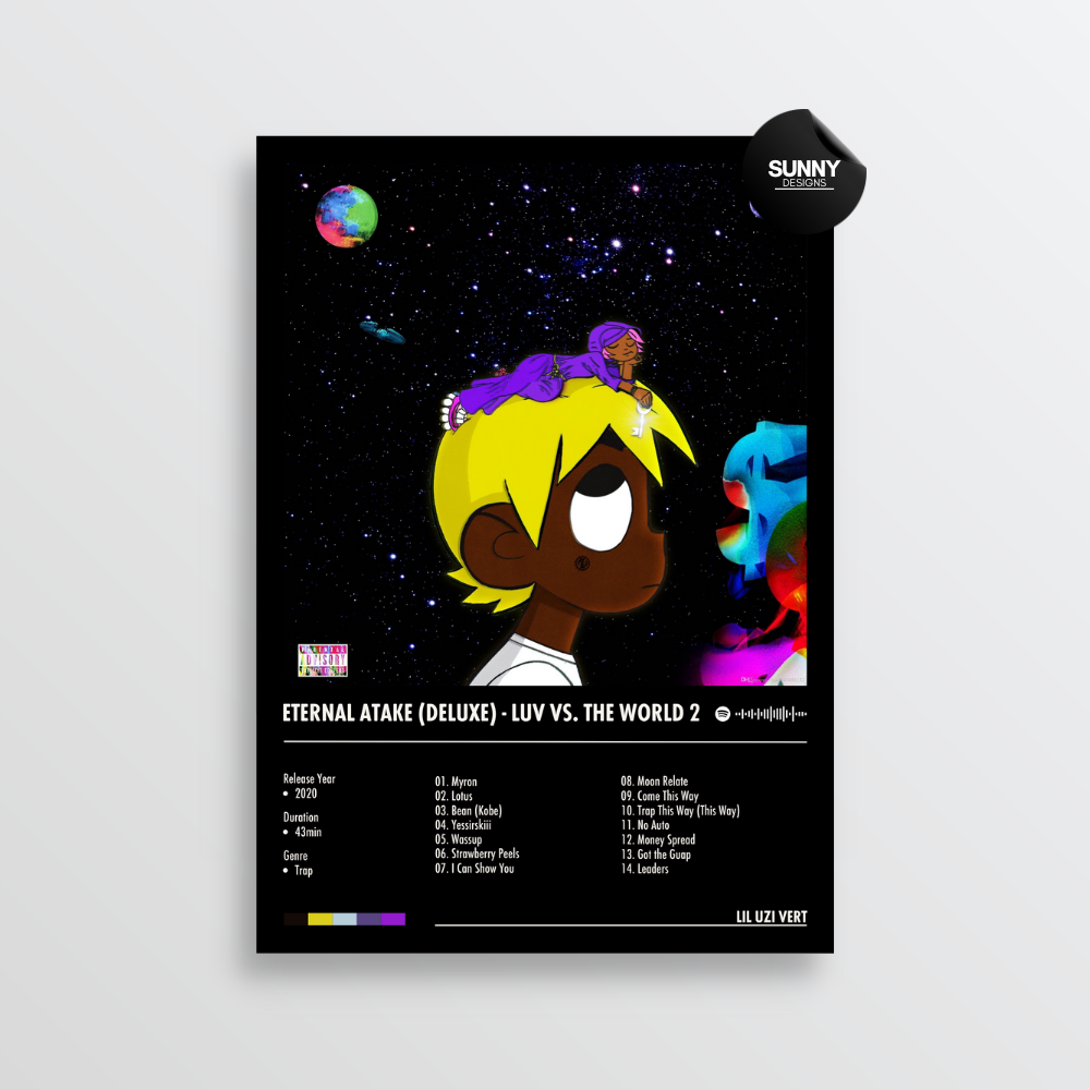 Lil Uzi Vert Eternal Atake (Deluxe) - LUV vs. The World 2 merch custom album cover poster music poster personalized gifts poster mockup poster template Sunny Designs Poster 