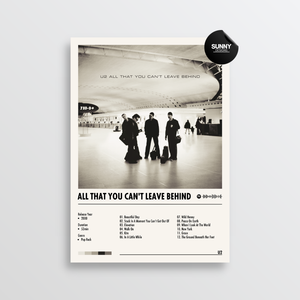 U2 All That You Can't Leave Behind merch custom album cover poster music poster personalized gifts poster mockup poster template album posters for wall Sunny Designs Poster 