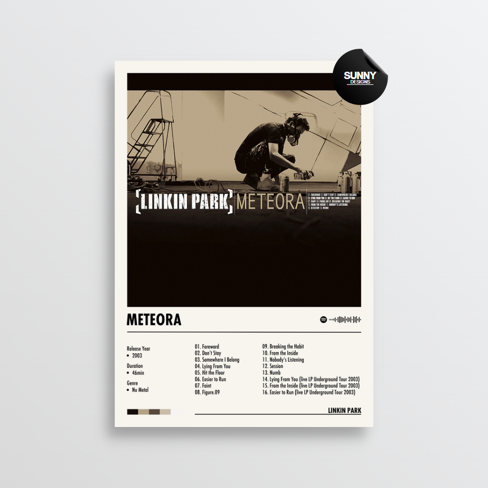 Linkin Park Meteora merch custom album cover poster music poster personalized gifts poster mockup poster template Sunny Designs Poster 