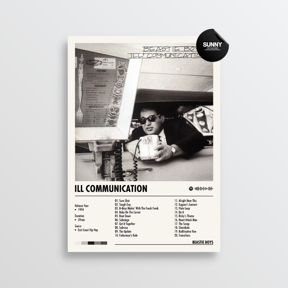 Beastie Boys Ill Communication merch custom album cover poster music poster personalized gifts poster mockup poster template album posters for wall Sunny Designs Poster