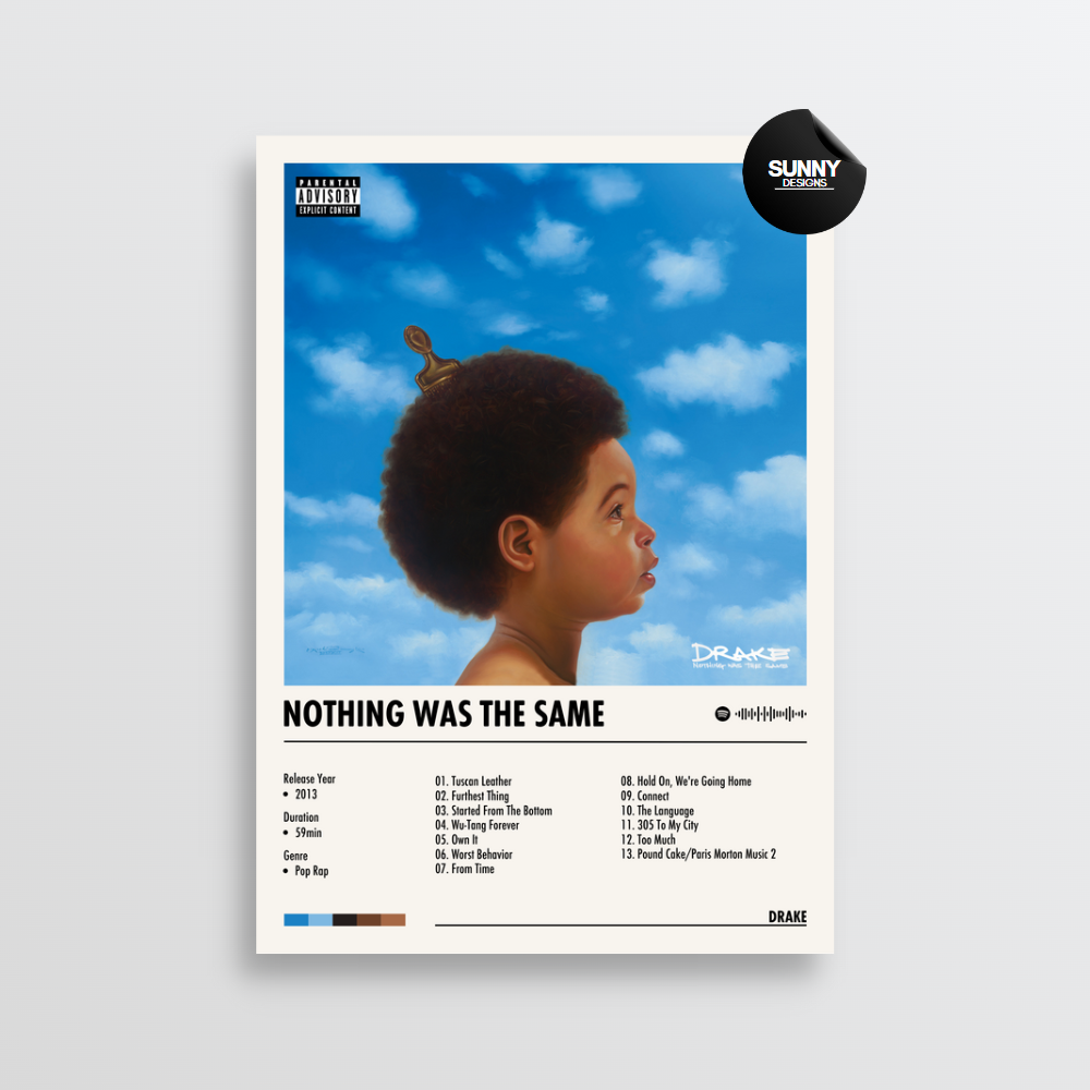 Drake Nothing Was The Same merch custom album cover poster music poster personalized gifts poster mockup poster template Sunny Designs Poster